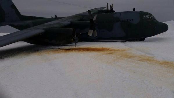 Hércules C-130 da Força Aérea Brasileira se acidentou ao pousar na Antártica