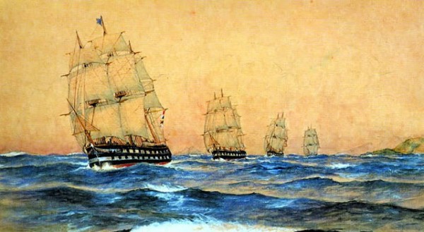 Quadro da primeira esquadra brasileira