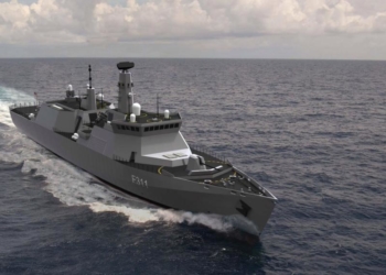 O projeto de construção naval bateu os derrapagens no verão depois que o Ministério da Defesa admitiu que eles não conseguiram atrair propostas suficientes para construir a fragata Tipo 31e (versão conceitual na foto)