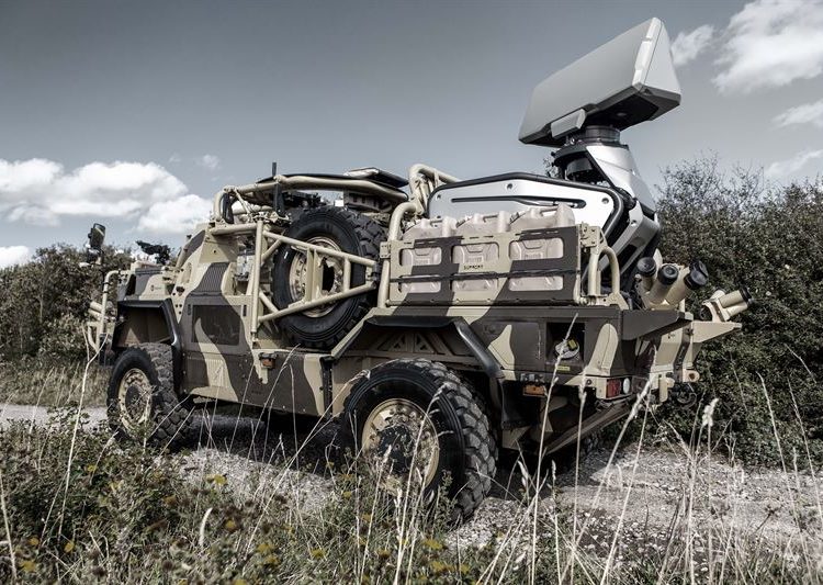 Radar Giraffe 1X a bordo do veículo Supacat Jackal