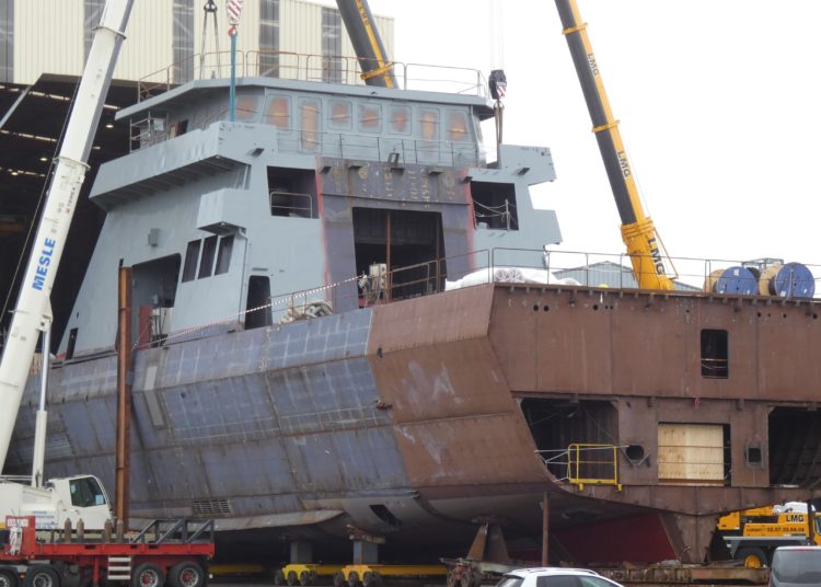 Futuro ARA Piedrabuena, segundo OPV 90 Gowind sendo construído para a Armada Argentina