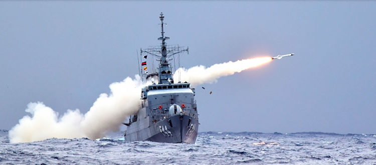 Lançamento de míssil superfície-superfície EXOCET MM-40,
pela Fragata “Independência”