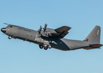 Cada um dos seis novos aviões "Hércules" da força armada da Alemanha será equipado com cinco sensores MILDS. Foto: Lockheed Martin